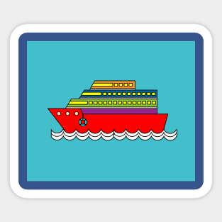 Ships In The Middle Of The Lake Ocean Sticker